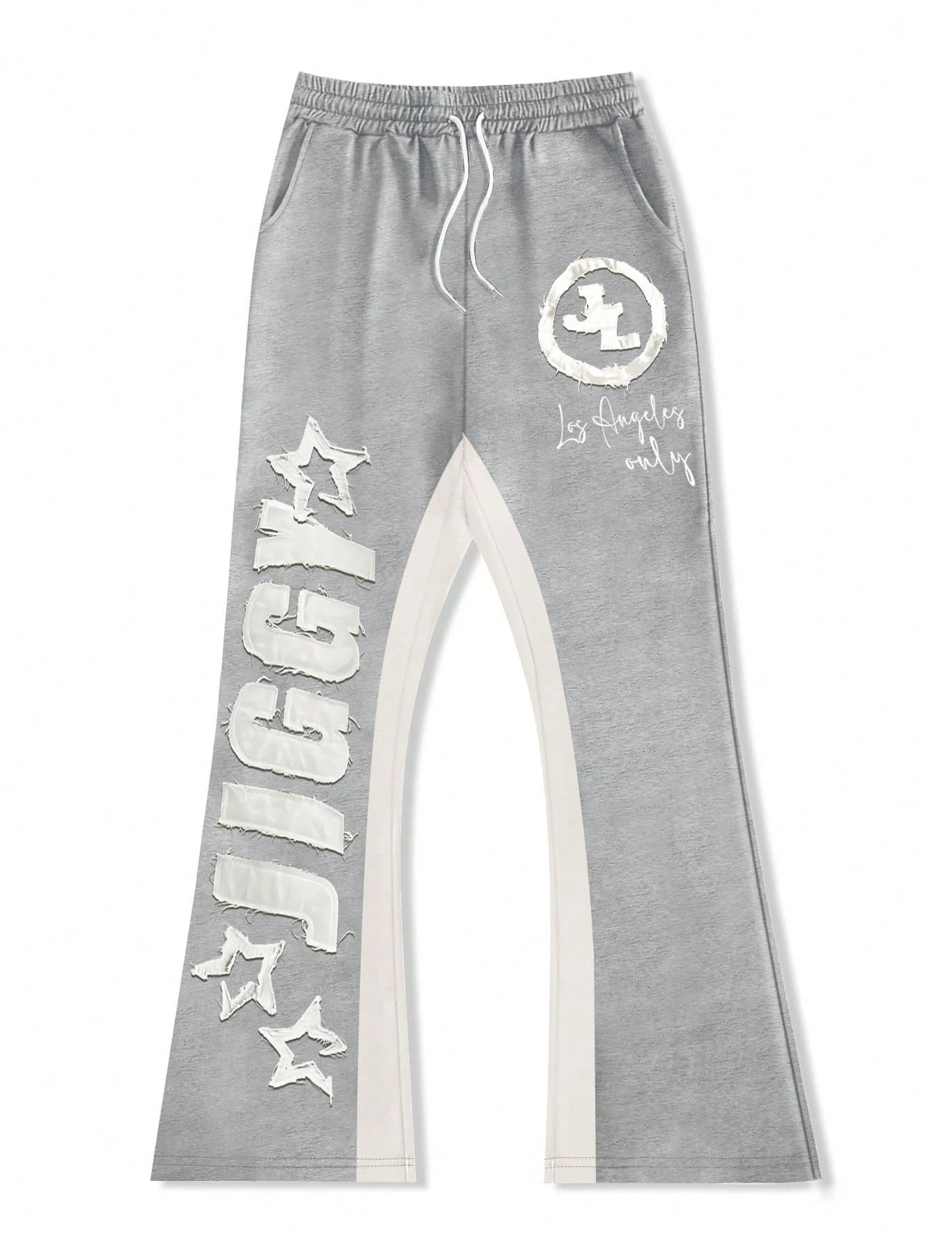 Pantalon de sport droit imprimé Y2K Los Angeles 2026, séchage rapide, motif graphique textuel cursif