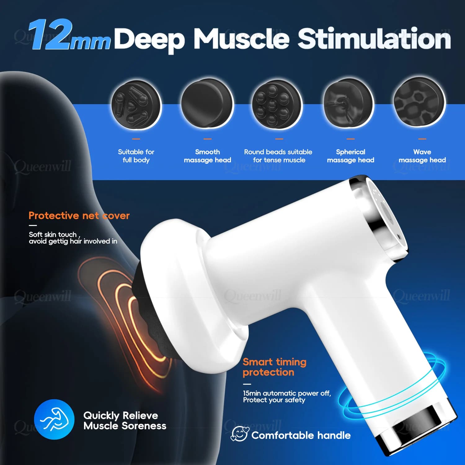 Massage par vibrations portable, modelage du corps, Relaxation musculaire profonde, Fitness, amincis