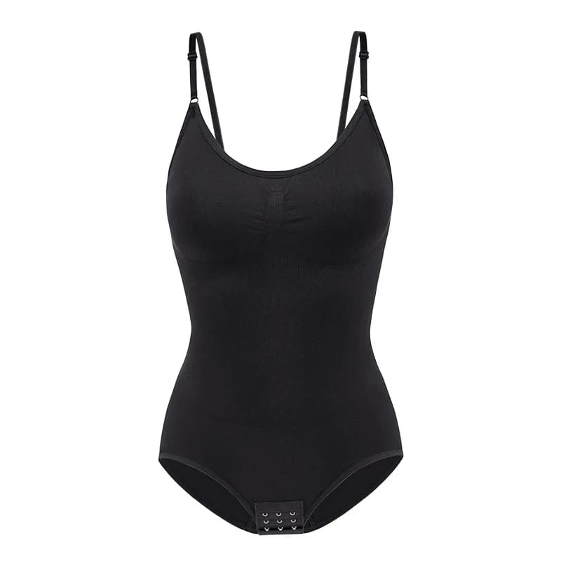 Body sculptant pour femme, taille haute, contrôle du ventre, entrejambe ouvert, string, avec bretell