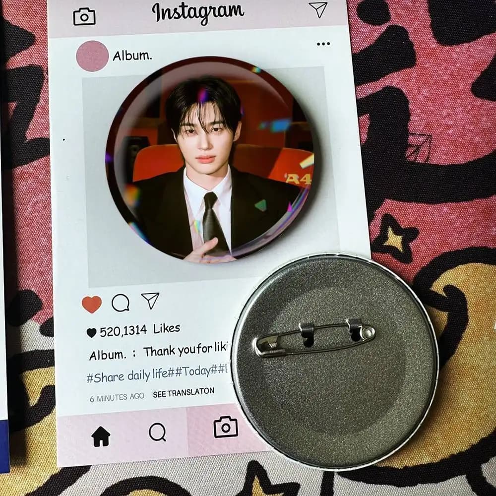 Badge d'acteur B-Byeon Woo Seok, rond, 25, 32, 44, 58, 75 mm, pour fans, collection, cadeaux pour am