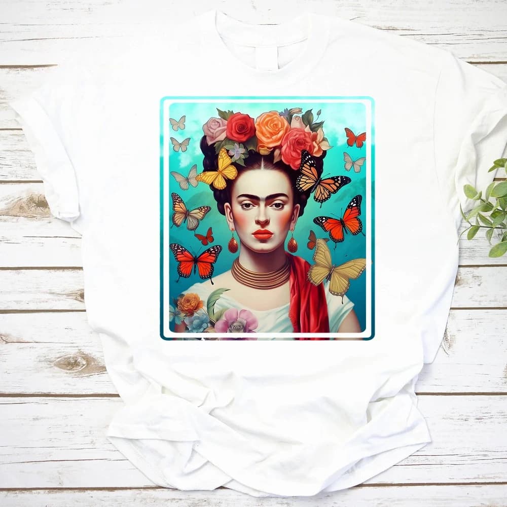 T-shirt classique vintage féministe Frida Kahlo, haut de style mexicain, t-shirt sur le thème de Fri