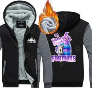 Fortnite Couple vestes lumineux sweat à capuche hiver chaud épais polaire manteau à glissière vêteme