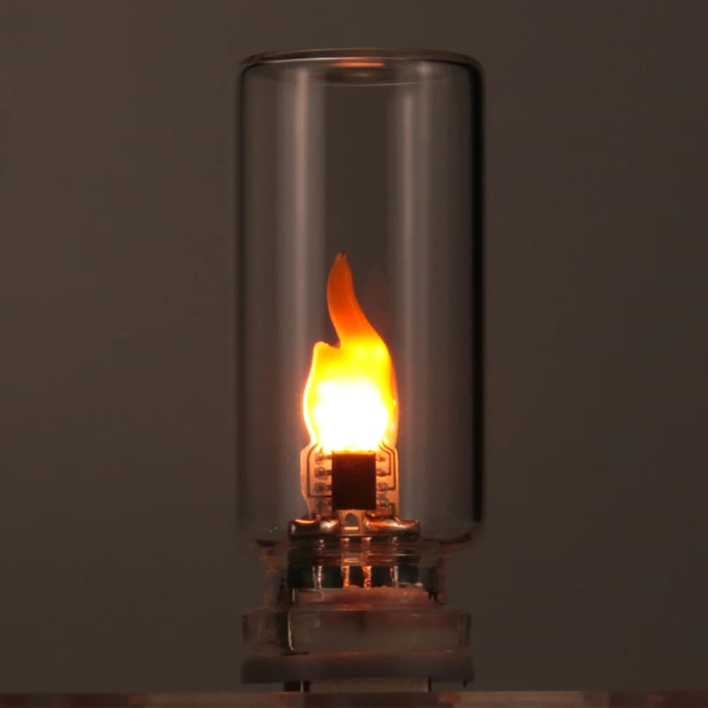 LED Type de flamme veilleuse verre clair givré scintillant bougie décorative USB contrôle tactile éc