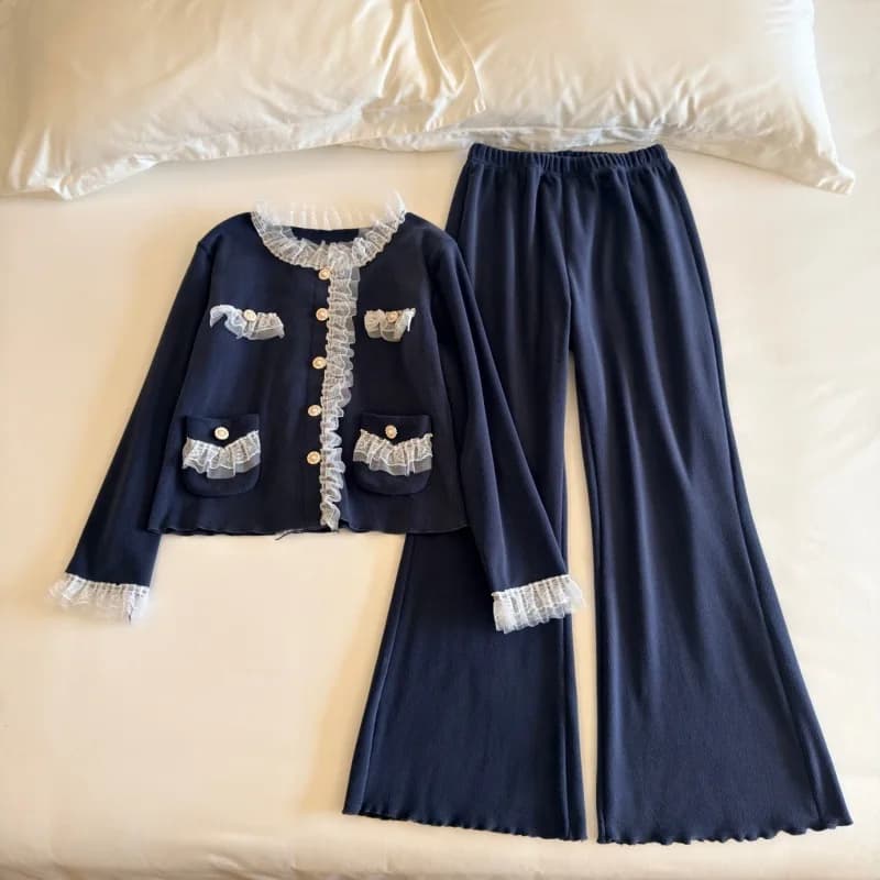 Pyjamas d'automne et d'hiver pour femmes, velours, vêtements d'intérieur chauds d'automne