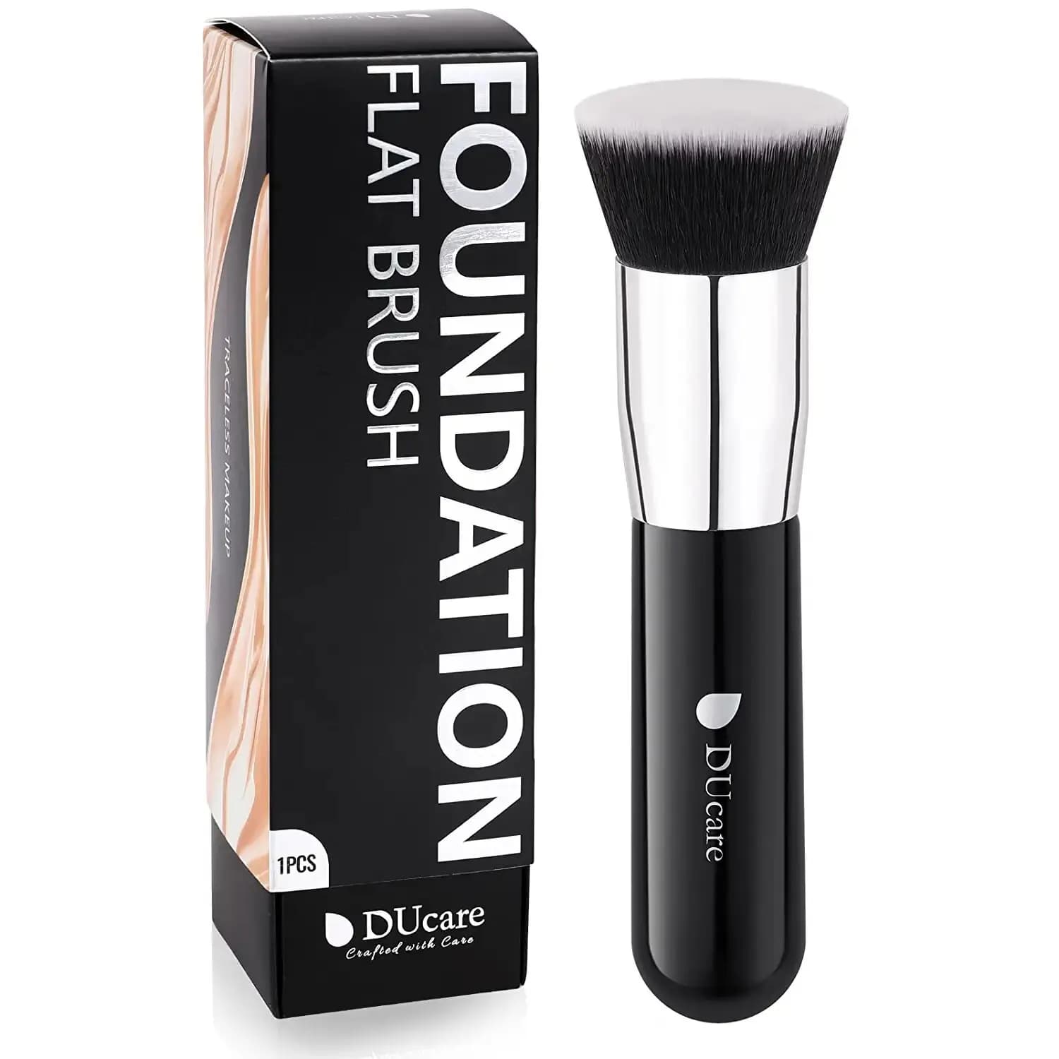 DUcare-Pinceau Kabuki à fond de teint plat, pinceau de maquillage professionnel synthétique, mélange