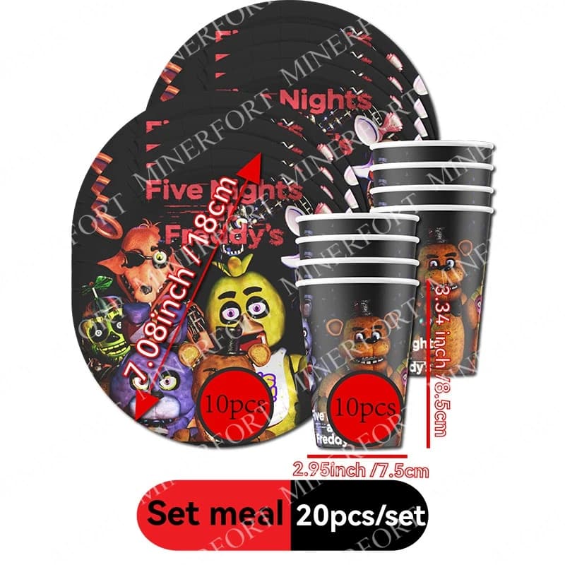FNAF – décoration de fête d'anniversaire d'halloween, ensemble combiné de cinq nuits chez Freddy, go
