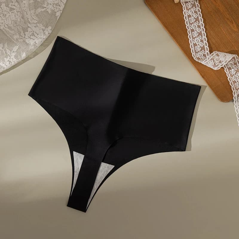TrowBridge taille haute femmes culottes tongs Sexy Lingerie Satin sous-vêtements sans couture mode c