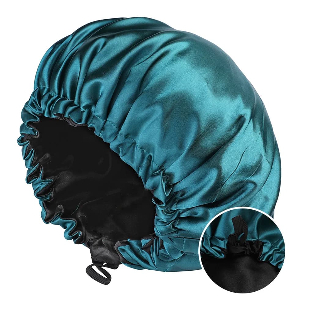 Bonnet en Satin pour dormir, Bonnet soyeux, grand, Double couche, réversible, réglable, utilisé pour