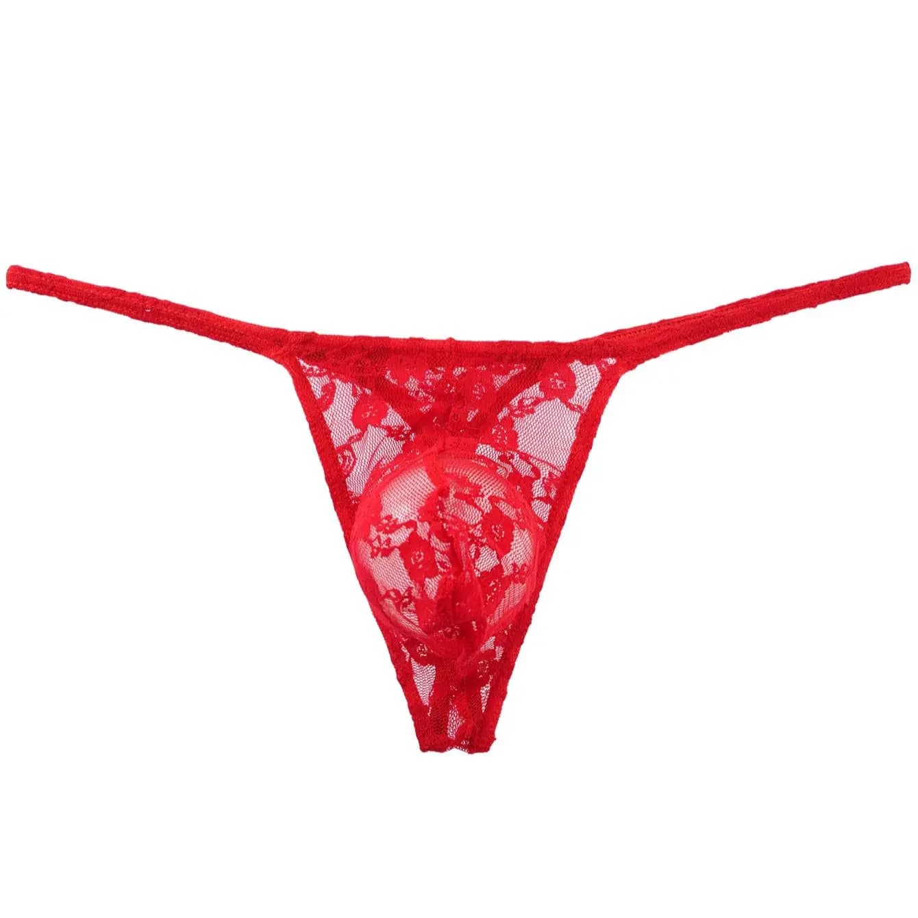 Tongs pour hommes G String Sexy dentelle Gay Sissy sous-vêtements slips homme Jockstrap T dos caleço