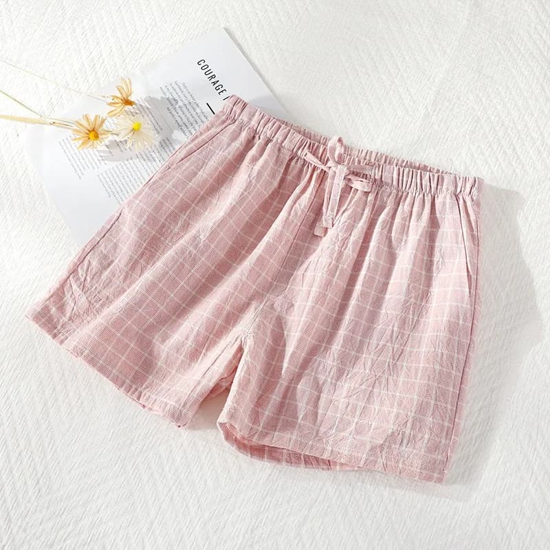 Pyjama 100% coton tricoté pour femme, pantalon doux imprimé de dessin animé, ample, pour la maison, 