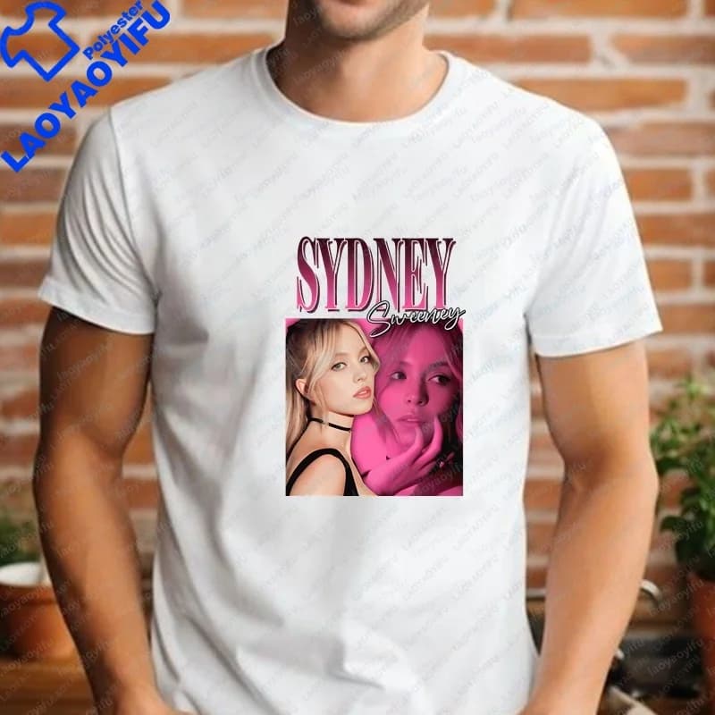 T-shirt imprimé rétro Sydney Sweeney - Chemise tendance à manches courtes adaptée aux hommes et aux 