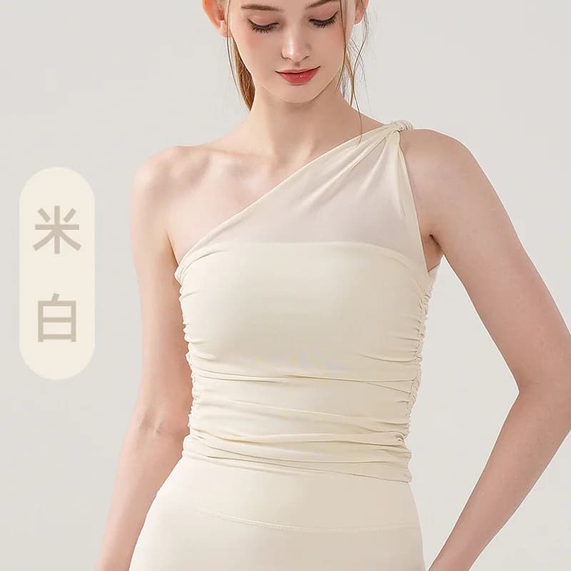 Soutien-gorge de sport mince à bandoulière pour femmes, haut de fitness en maille à bonnet fixe, bea