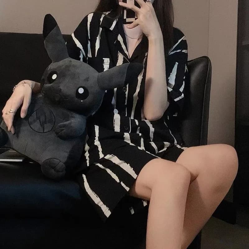 Pyjamas femmes dessin animé ours mignon haute valeur à manches courtes vêtements de détente costume 