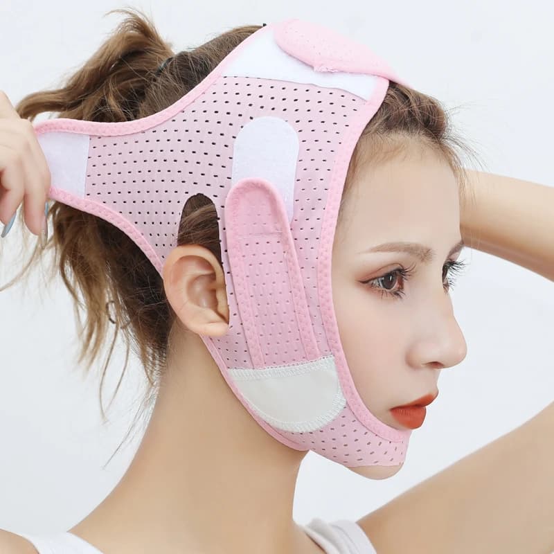 Réducteur de menton double, sangle amincissante pour le visage, éliminateur de masque en forme de V,