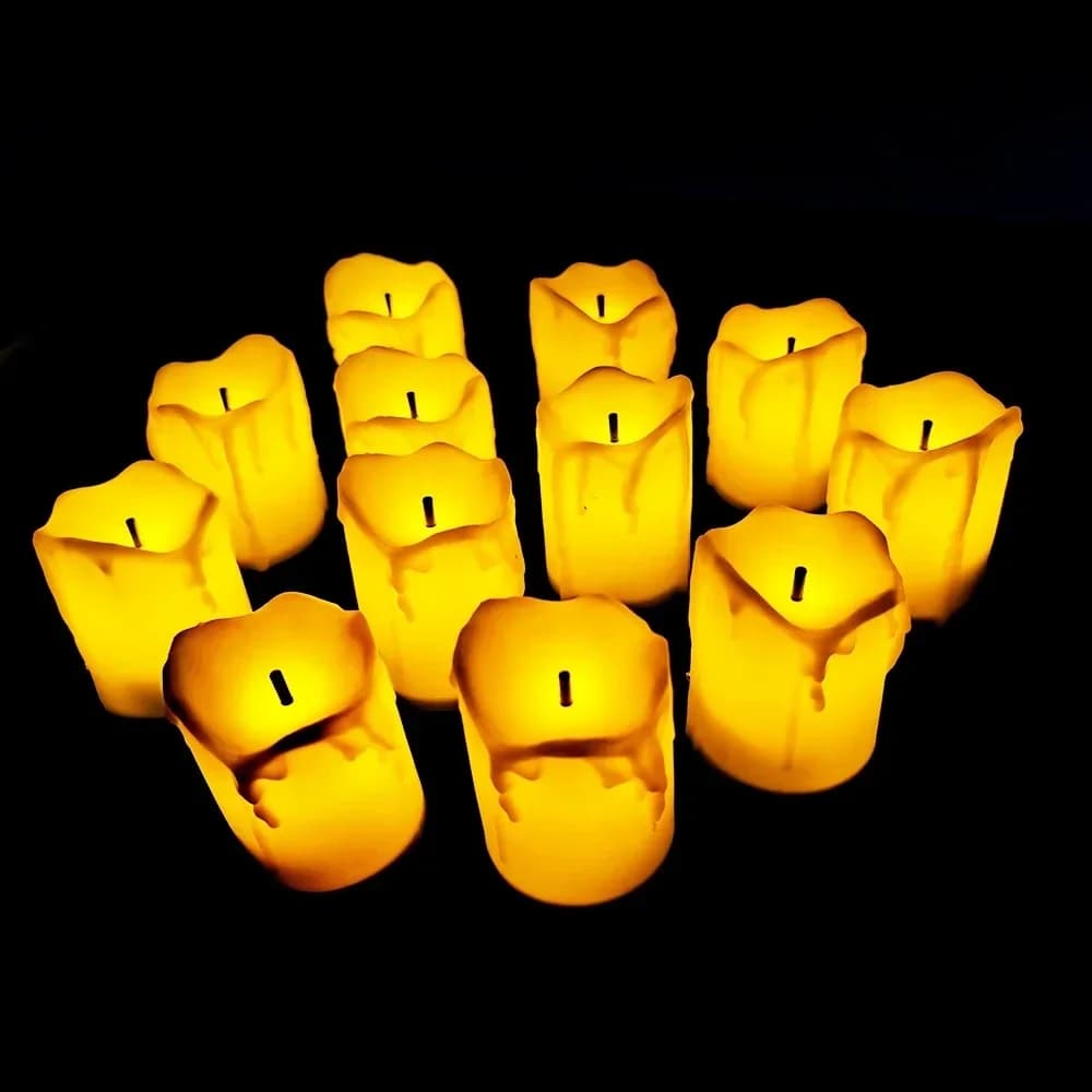 Veilleuse LED sans flamme avec flammes réalistes, bougie, lampe de nuit sans flamme, Noël, vacances,