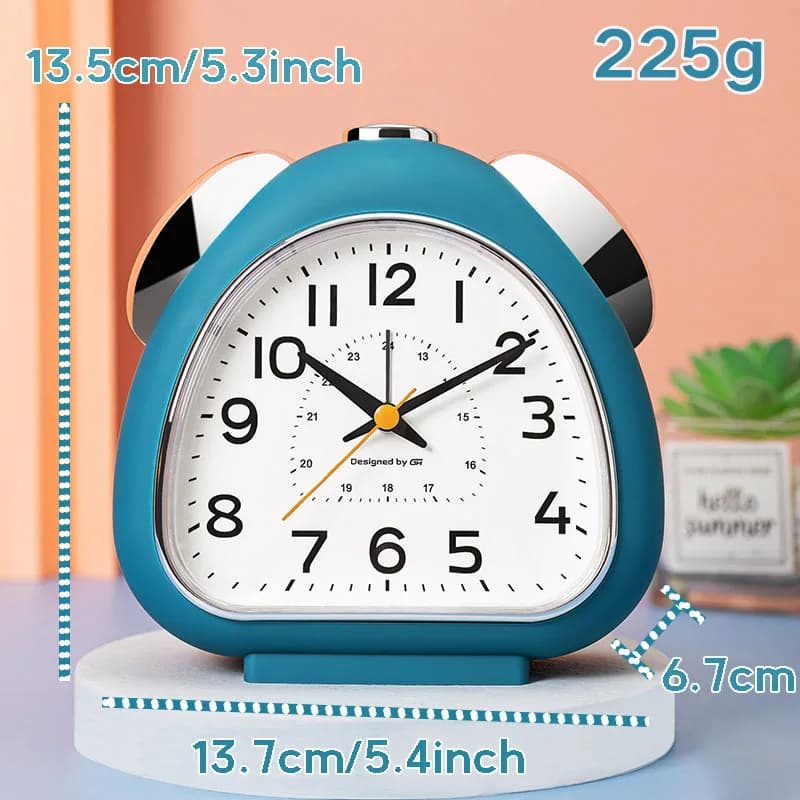 Réveil musical, fonction veilleuse snooze, grande horloge numérique, scène polyvalente, un incontour