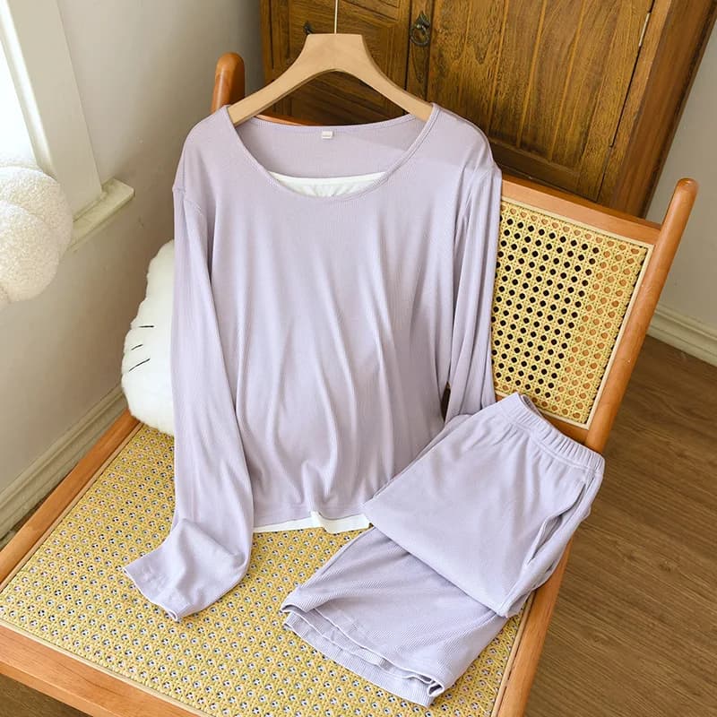 Ensemble de pyjamas pour femmes deux pièces vêtements de nuit pyjamas en coton peigné nouveau printe