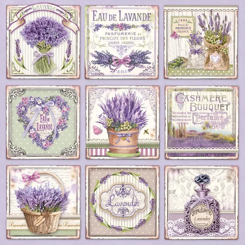 Autocollants lavande provençale, artisanat et Scrapbooking, autocollants décoratifs pour livre de jo