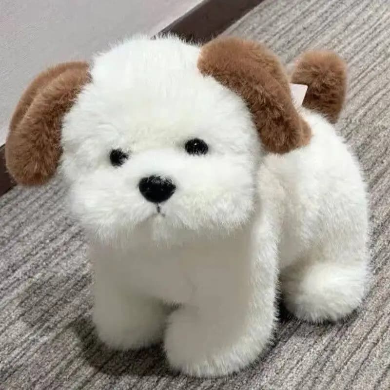 Peluche chiot grincheux mignon, blanc et marron, cadeau d'anniversaire pour filles, meilleurs amis, 