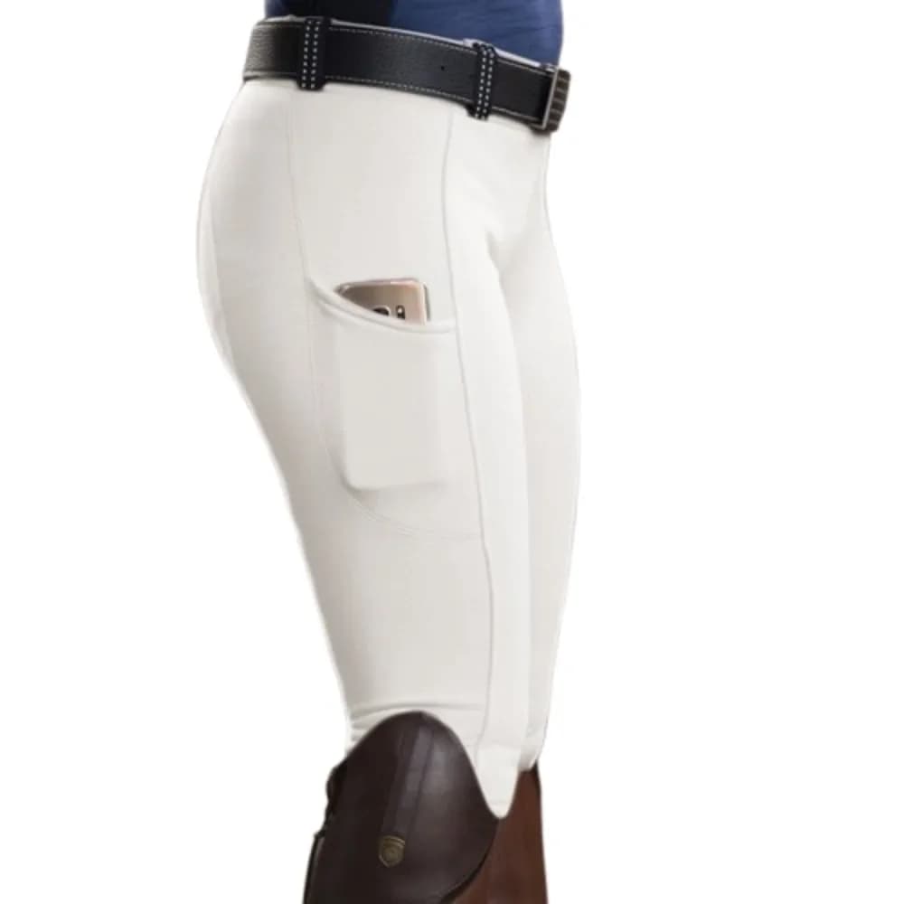 Pantalon équestre anti-boulochage, élastique, pour course de chevaux, slim, avec poche pour téléphon