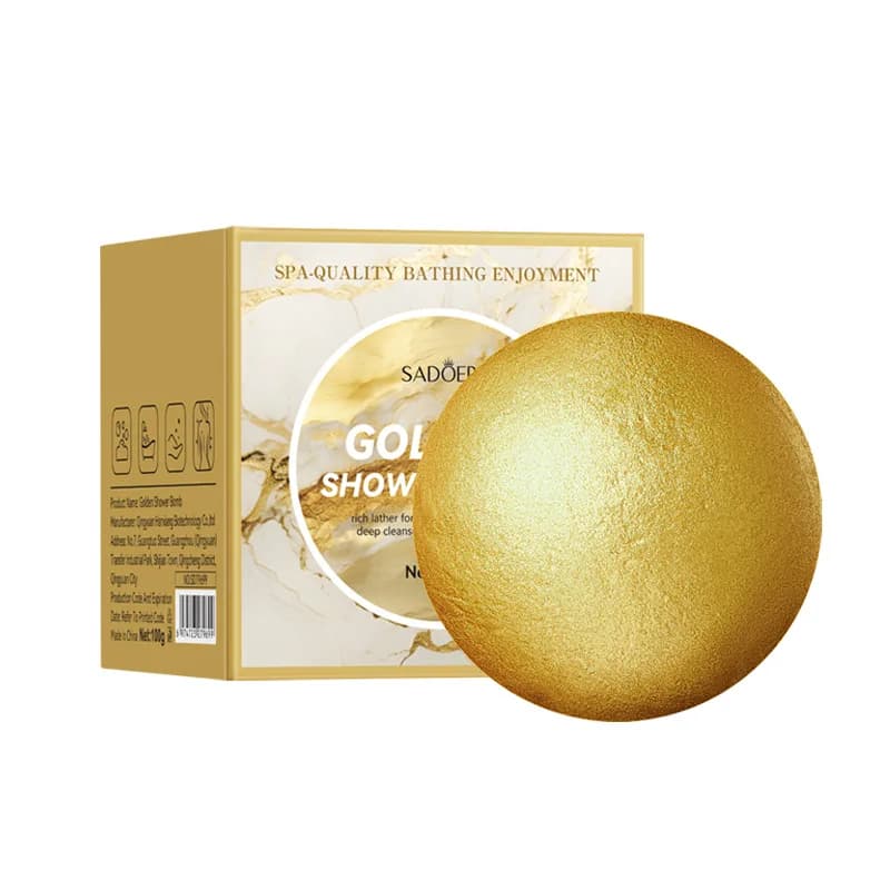 Boule de bain florale dorée, nettoyage du corps, exfoliante, parfum longue durée, boule de sel de ba