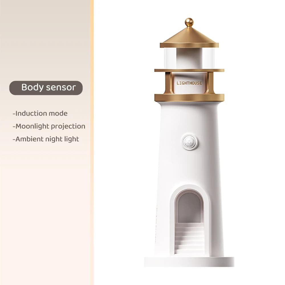 Phare de Projection de lune, veilleuse avec capteur de mouvement, synchronisation variable, lampe de