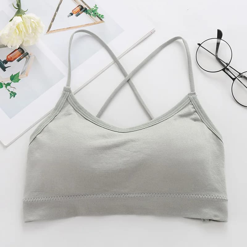 Soutien-gorge Push Up respirant à bretelles croisées pour femme, brassière de sport, yoga, gym, fitn