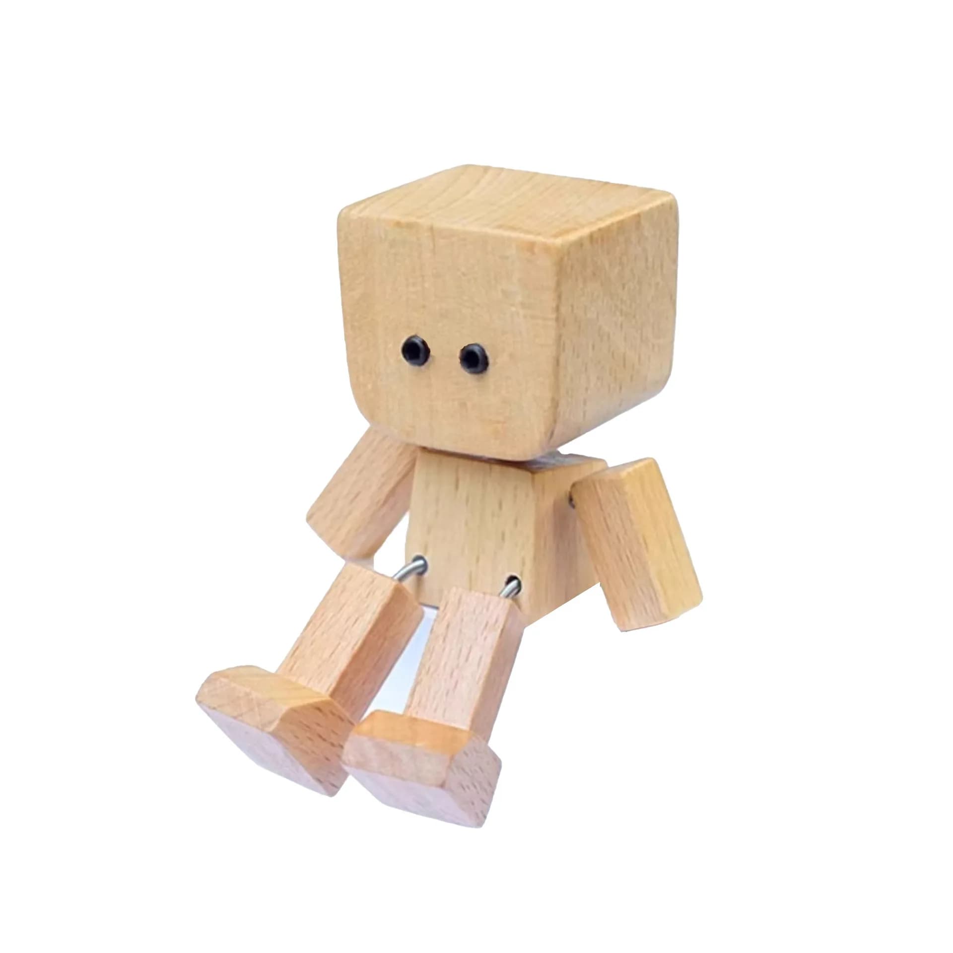 Statue d'homme secouant, Figurine d'homme en bois faite à la main avec pieds secouants, décoration U
