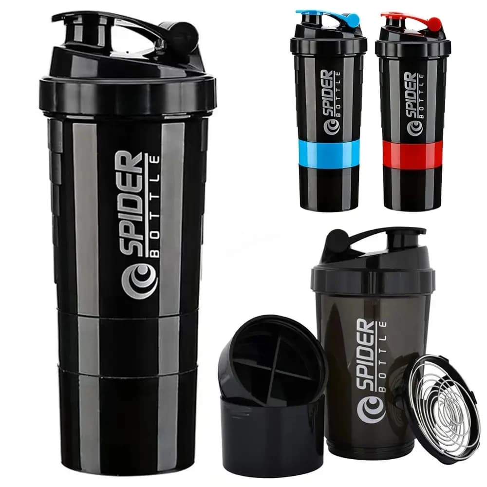 Bouteille shaker à 3 compartiments pour protéines, grande capacité, pour mélange de poudre, bouteill