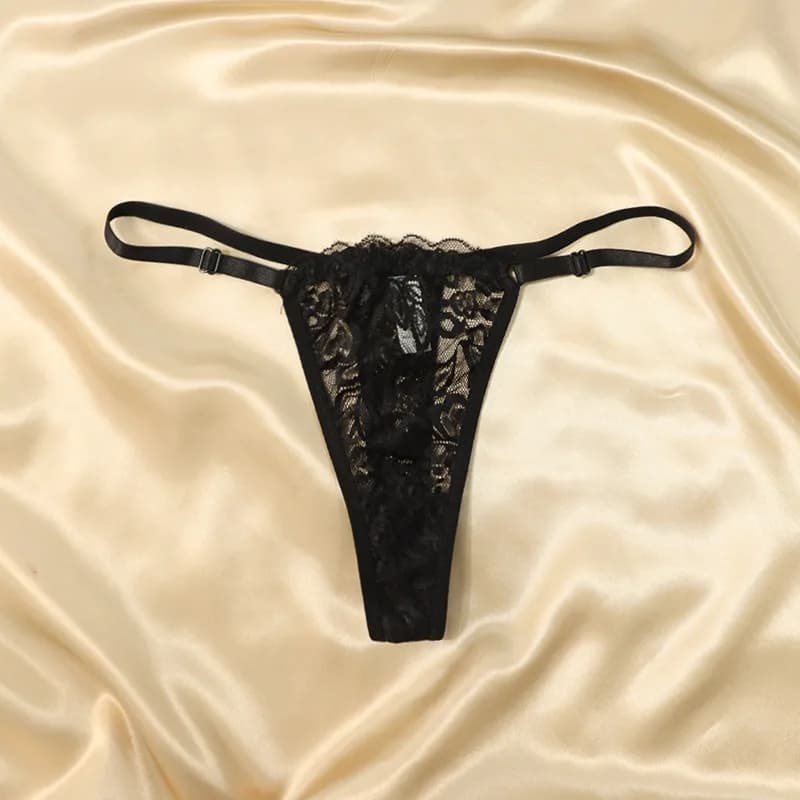Lingerie sexy ajustable pour femme, culottes string en dentelle taille basse, sous-vêtements féminin