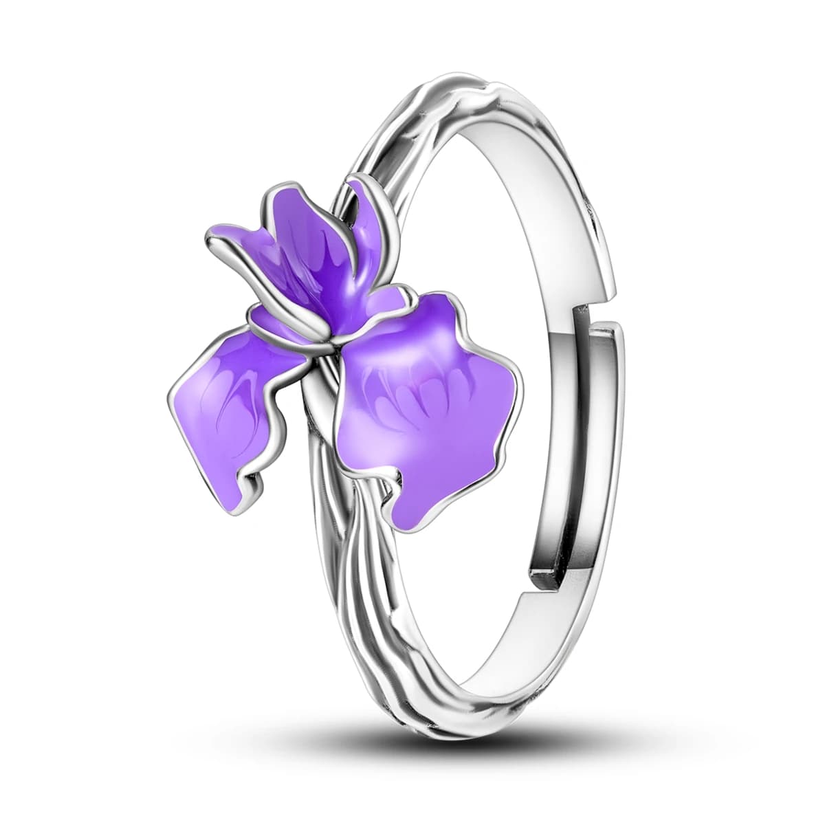 Bague Iris en argent Sterling 925, simple, généreuse, en résine violette, de luxe, de haute qualité,