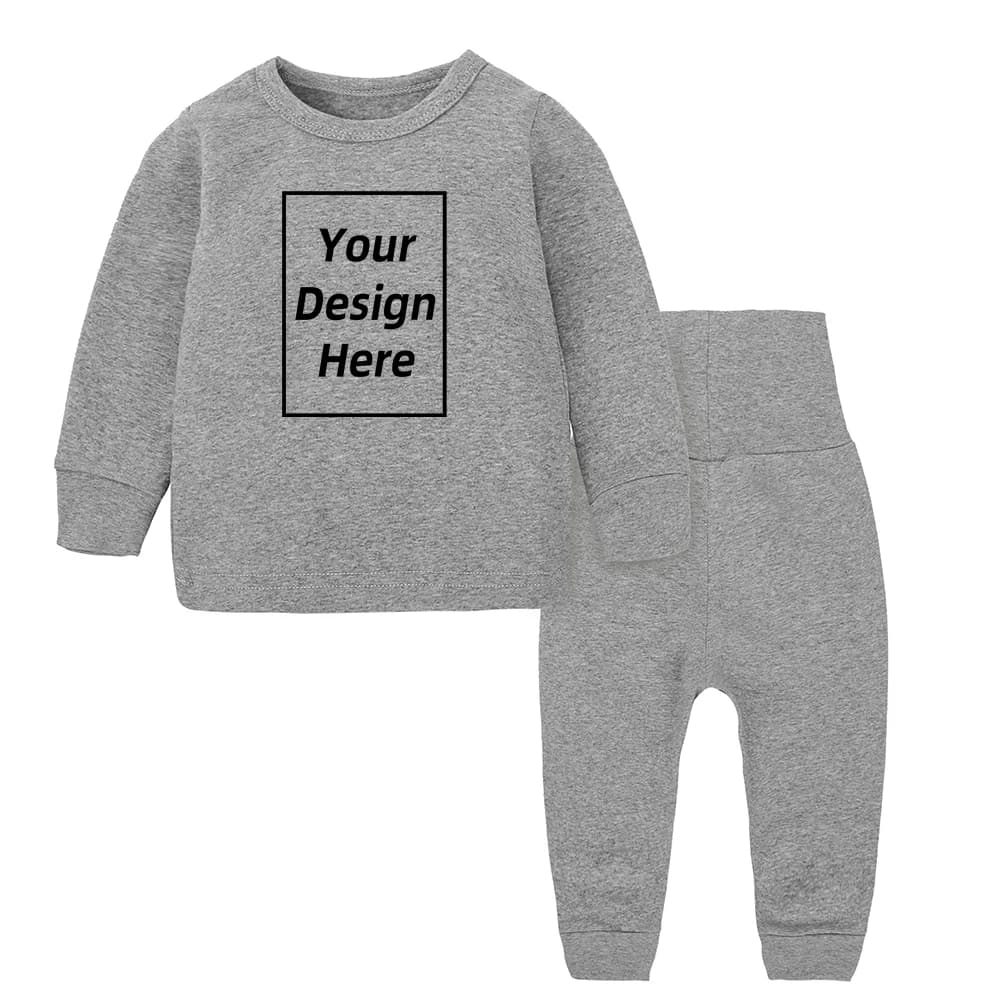 Ensemble pyjama en molleton personnalisé pour enfants, vêtements de nuit chauds d'automne en coton s