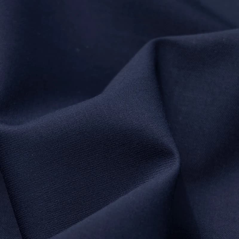 Couleur bleu marine résistant aux rides costume Qipao tissu sergé drapé texturé créatif fait à la ma