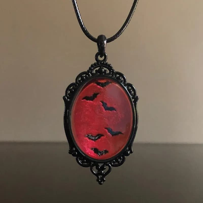 Sorcières nuit gothique chauve-souris collier charme papillon collier pour femmes Vampire en relief 