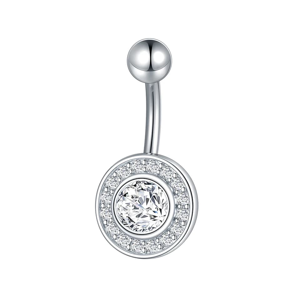1pc acier inoxydable nombril Piercing corps bijoux à filetage externe zircone goutte boucle d'oreill