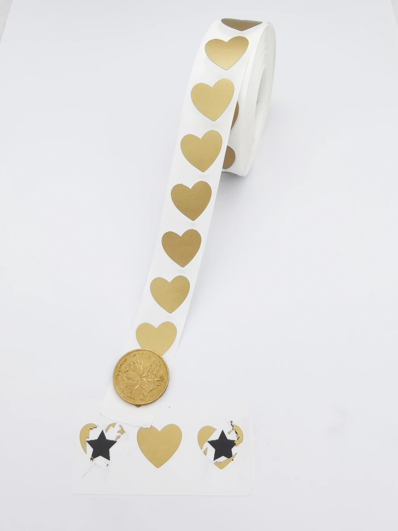 Étiquette à gratter petit coeur doré, jeu d'amour, développement sur cartes porte-bonheur, 1000 auto