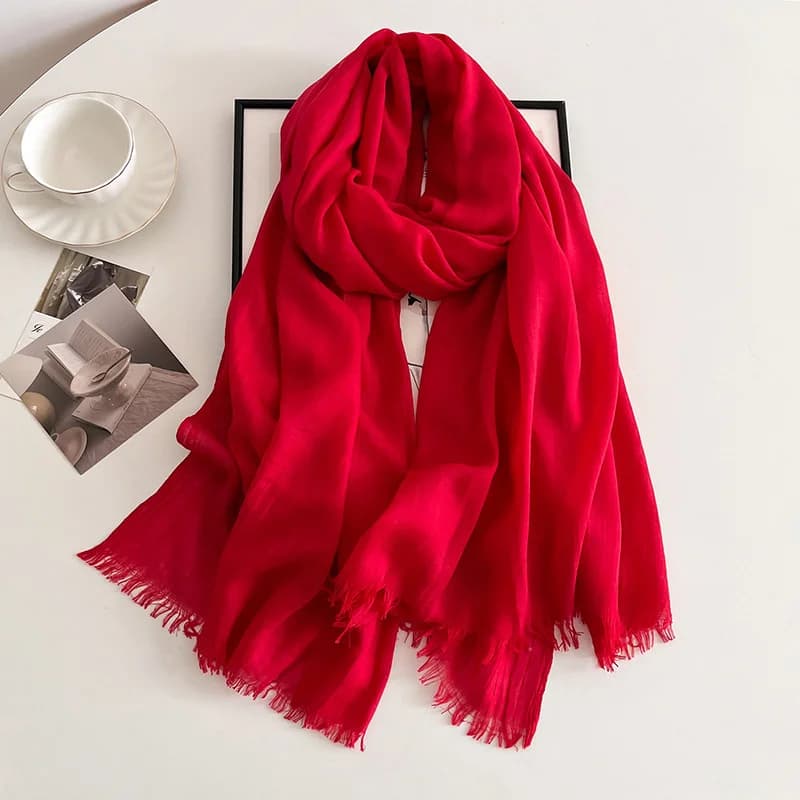 Hijabs Musulmans de Grande Taille et de Haute Qualité pour Femme, Écharpe de Couleur Unie, Châle, Vê