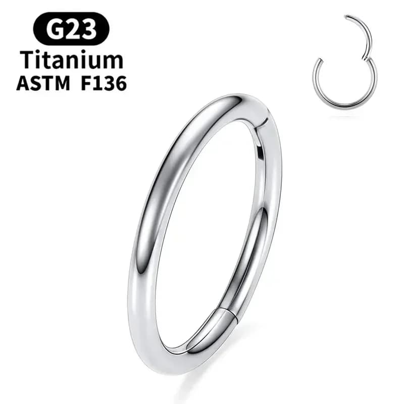 Piercing de nez en titane G23 F136 de qualité implantable 14G 16G 18G 20G Clicker Diaphragm Tragus P