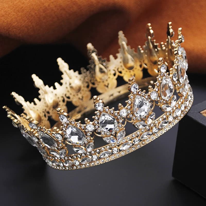 Couronnes et diadèmes royaux pour femmes, reine royale, fête de mariage, diadème rond complet, patie