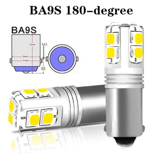Ampoules LED H21W BAY9S BA9S BAX9S sans erreur pour feux de recul, feux de stationnement, feux de pl