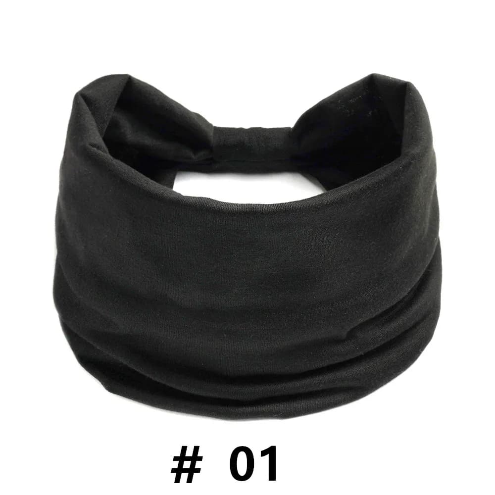 Bandeaux de sauna larges en coton pour femmes, bandeaux de sport élastiques, turban d'entraînement d