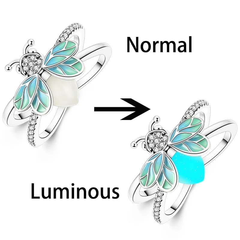 Bagues lumineuses originales en argent Sterling 925 pour femmes et filles, bijoux de nuit d'été, cad