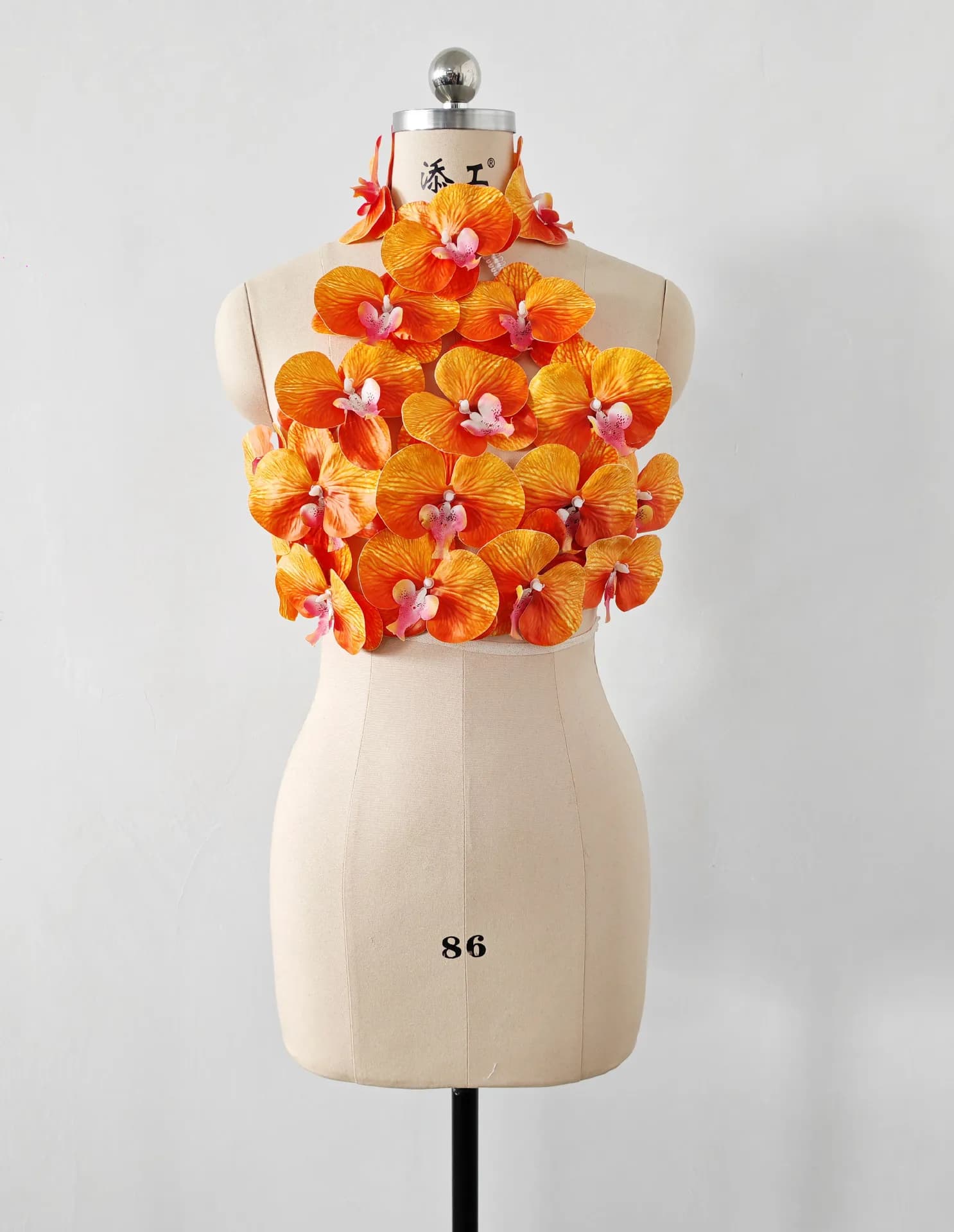 Couleur Orange femmes Sexy fleurs dos nu moulante hauts célébrer discothèque fête Bar danseur DJ Per