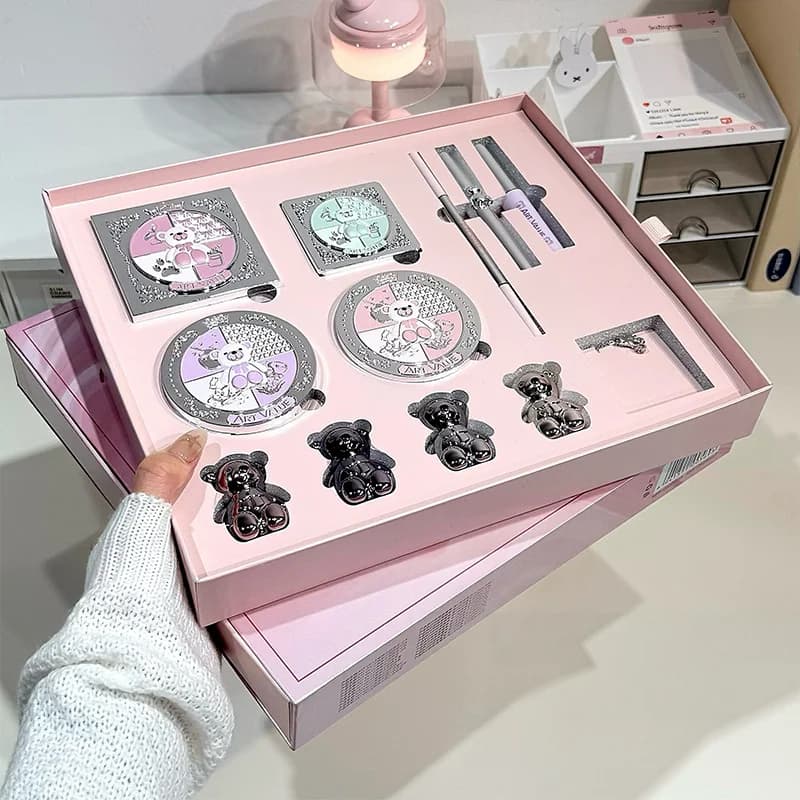 Ensemble de maquillage complet Bear Paradise - Kit tout-en-un, fini naturel longue durée pour les lo