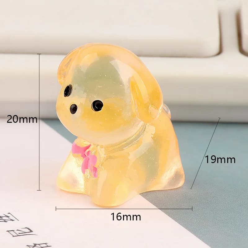 Figurines de chiots lumineux Kawaii, décorations artisanales pour la maison, jolis chiens qui brille