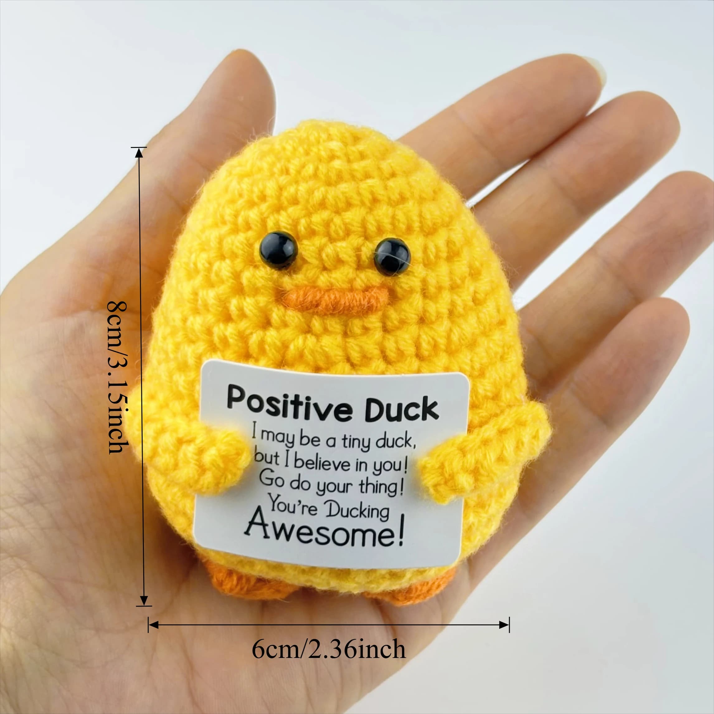 Poupée en crochet amusante et positive pour le soutien émotionnel, mignonne, faite à la main, décora