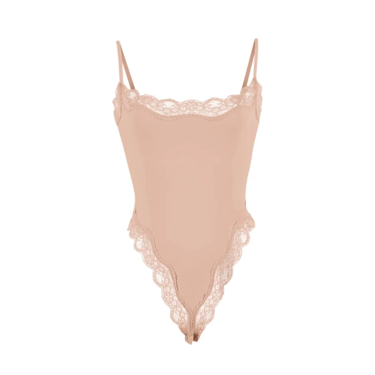 Body Camisole en dentelle pour femmes, couleur unie, sans manches, dos nu, modelant le corps, une pi