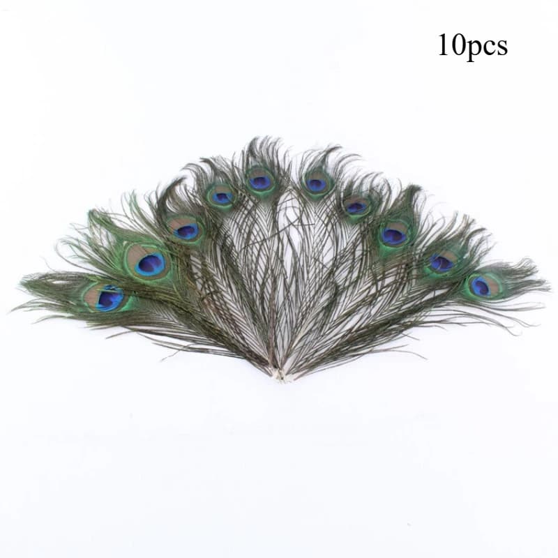 Plumes de paon à grands yeux, 10 pièces, plumes naturelles pour bricolage, accessoires artisanaux, d