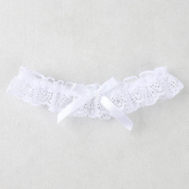 Porte-jarretelles en dentelle élastique sexy avec nœud ruban, porte-jarretelles, fleur de jambe, cui