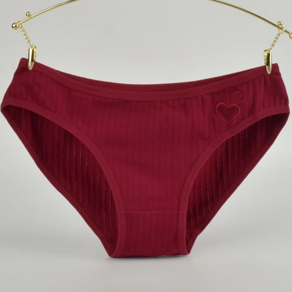 Sous-vêtements en pur coton culottes pour femmes coeur slips femme Triangle caleçon femme doux Panti